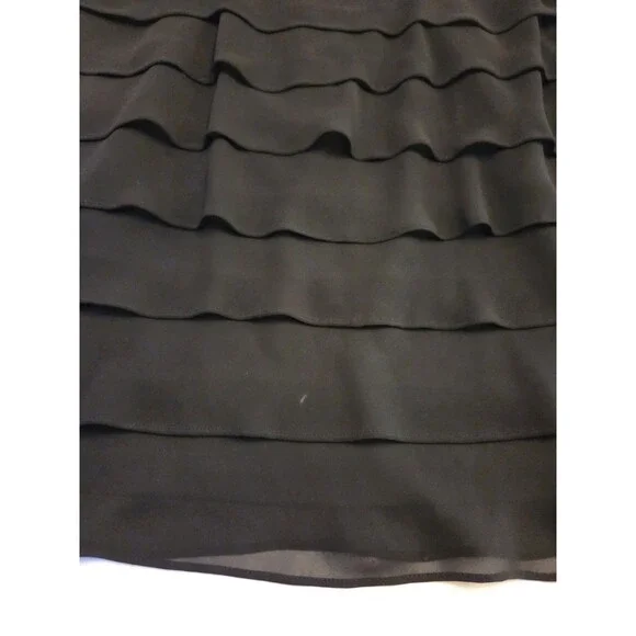 Camille La Vie Red Black Tiered Chiffon Dress Women’s 6P Sleeveless Cocktail - Picture 8 of 11